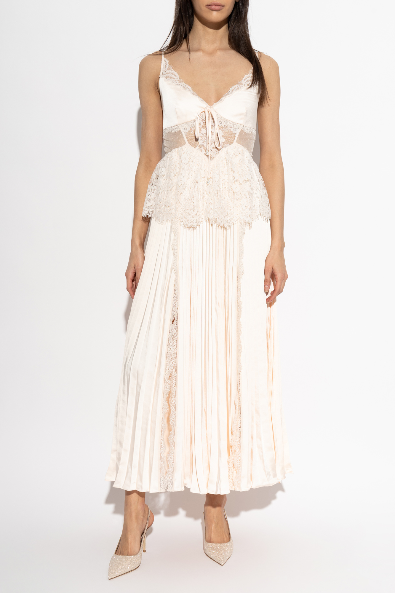 Self-Portrait Pleated dress with lace inserts | Women's | Vitkac
